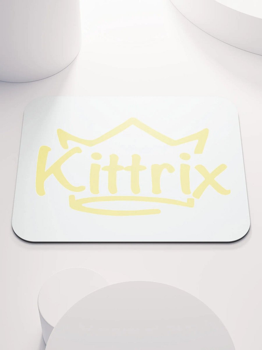 White & Gold Kittrix Mouse Pad product image (1)
