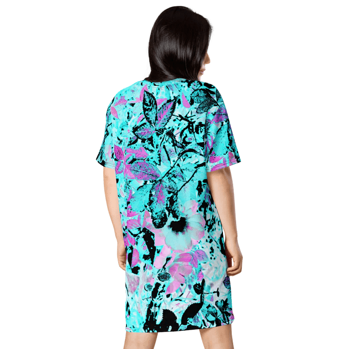 Cyan and Pink Scottish Highlands Garden Women's T Shirt Dress product image (2)