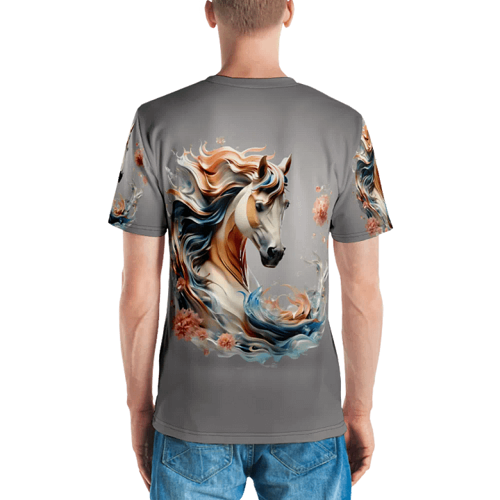 Circle Floral Horse T shirt product image (2)
