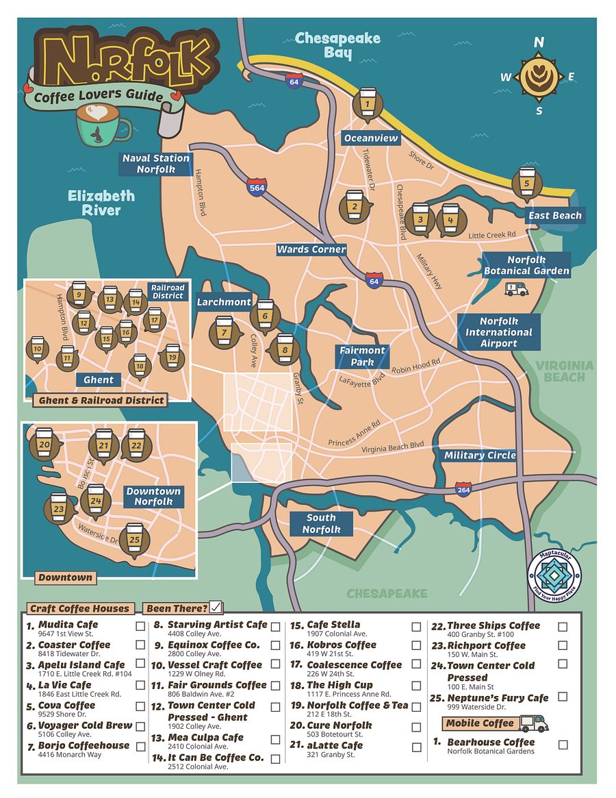 Caffeinated Hampton Roads Map Bundle - Digital Download product image (4)