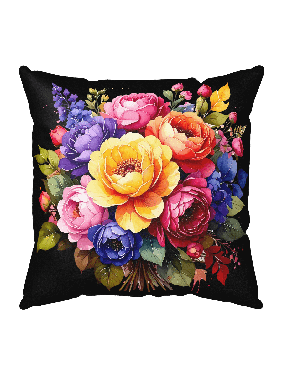 Columbia Road Market Floral All-Over Print Pillow (Black) product image (1)
