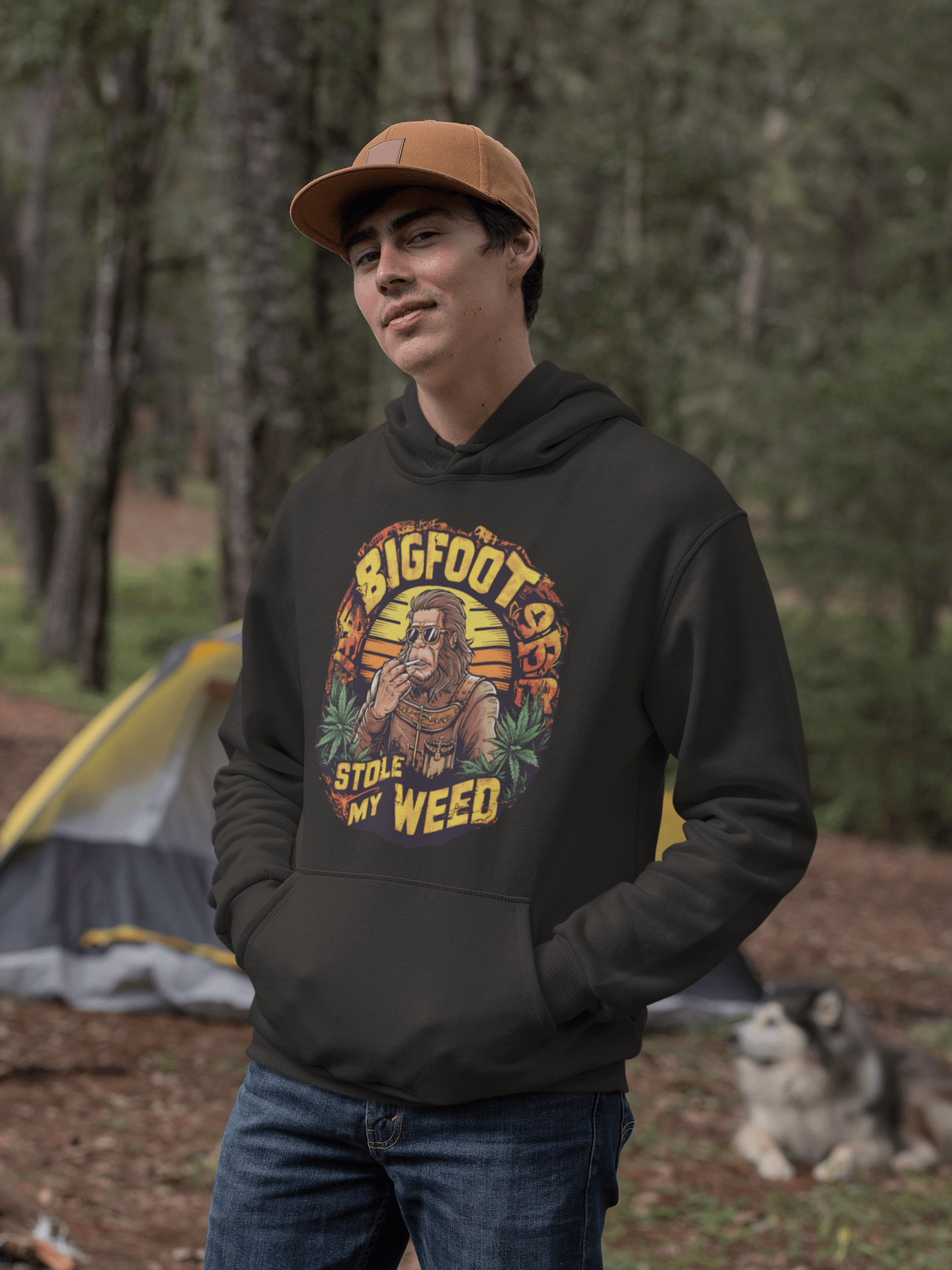 Sunset Sasquatch - Bigfoot Stole My Weed - Premium Unisex Hoodie product image (2)