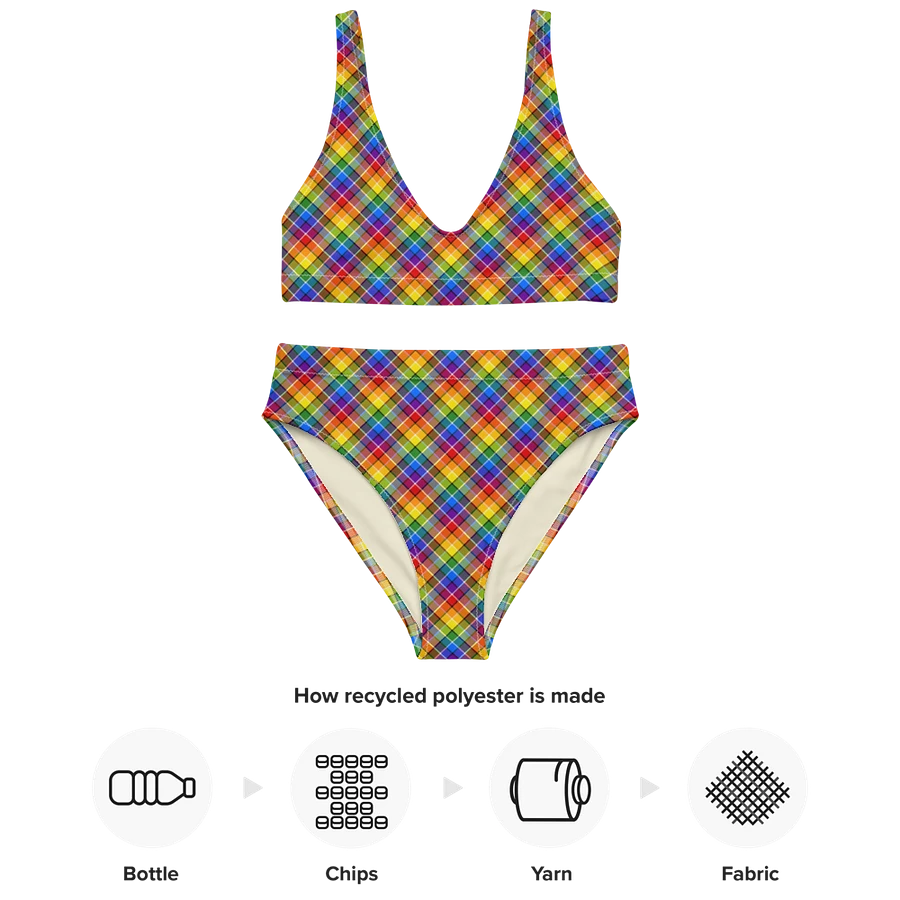 Bright Rainbow Plaid Bikini product image (10)