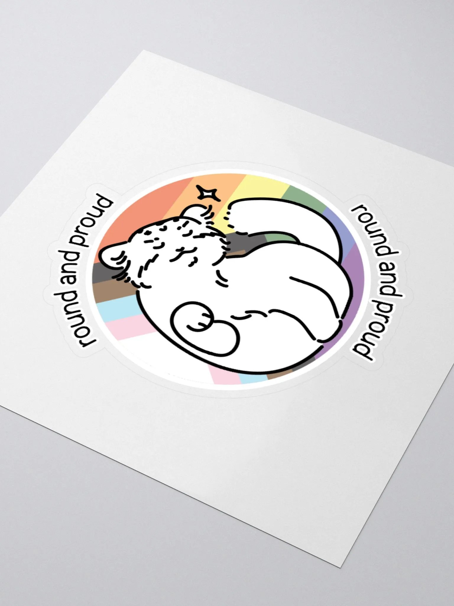 Round and Proud Manul - Pride Flag Pastels Version - Sticker product image (9)