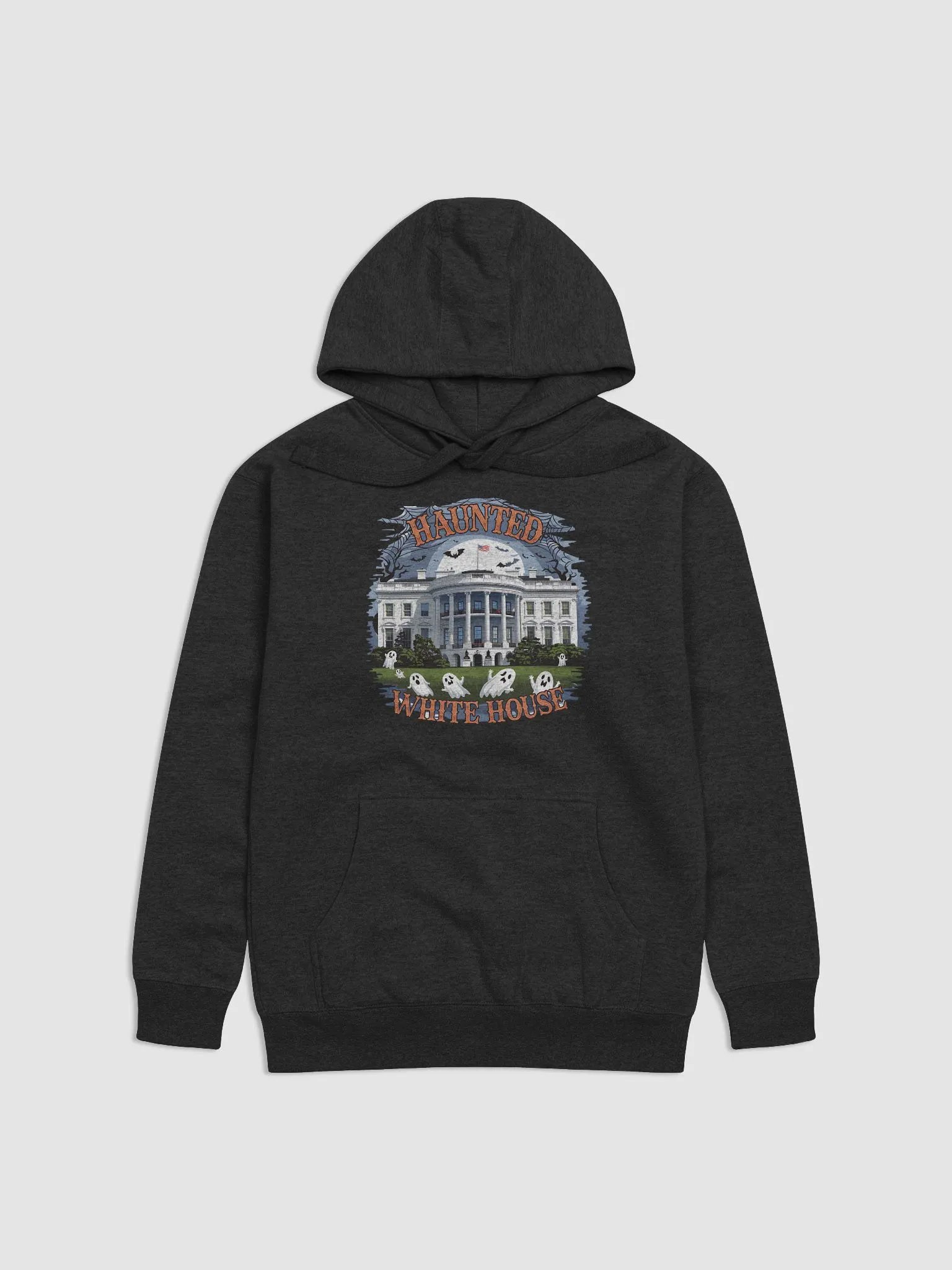 Haunted White House Halloween Hoodie, Spooky Ghosts & Bats Design, Presidential Halloween Hoodie, 2024 Fall Apparel product image (1)