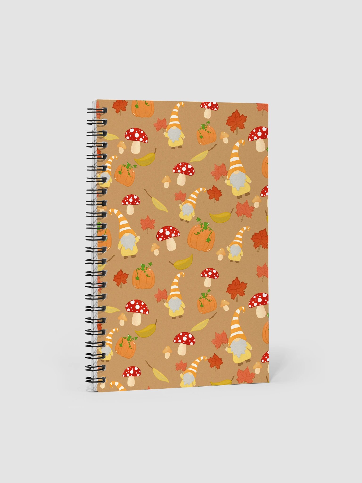 Fall with my Gnomies in Brown Spiral Notebook product image (2)