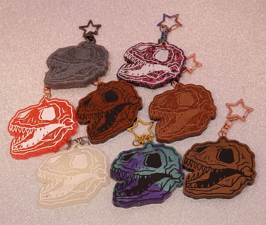 T-Rex Skull Fossil Keychain product image (1)