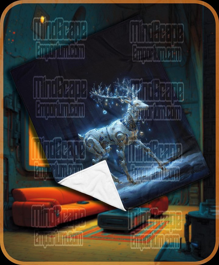Magical Winter Reindeer throw blanket product image (1)