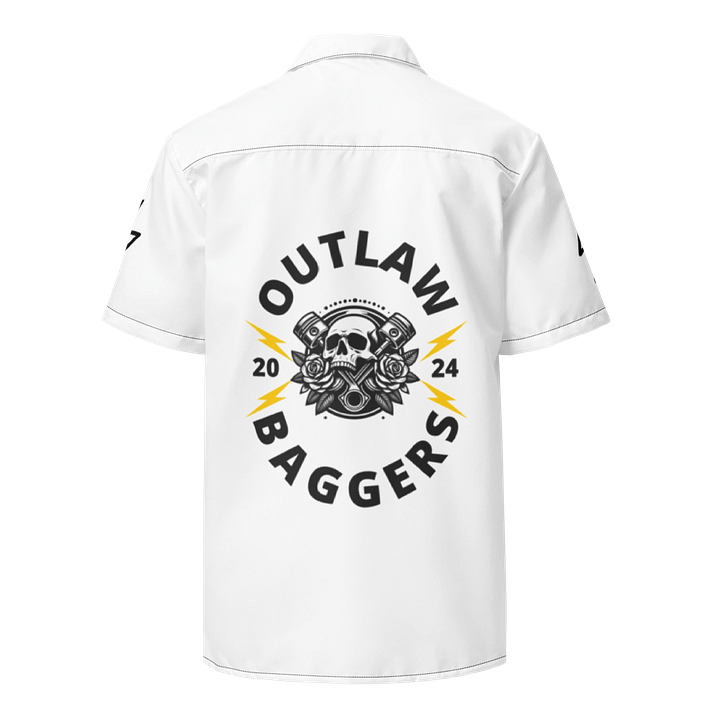 Outlaw Baggers Piston White Button Down product image (1)