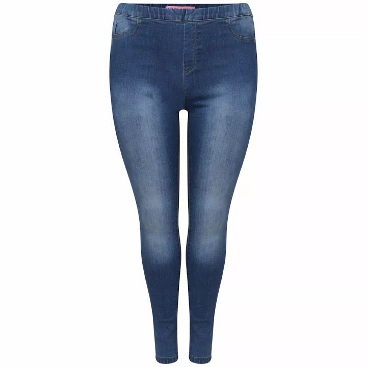 LADIES HIGH WASTED JEANS WOMENS DENIM LEGGINGS STRECHY JEGGINGS PLUS SIZED PANTS product image (2)