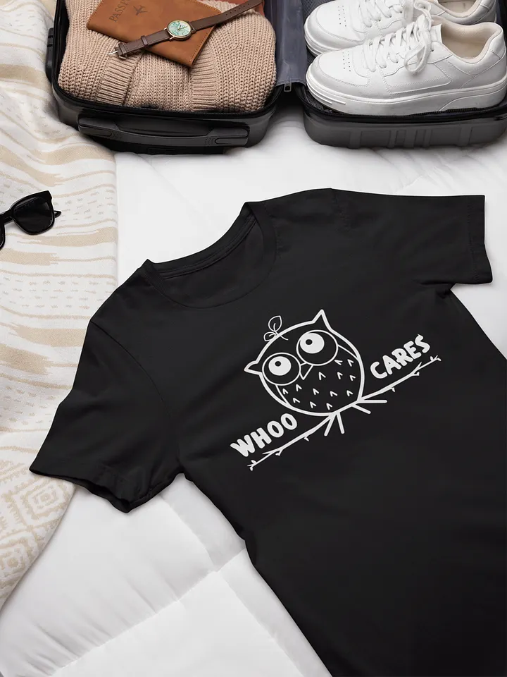 Funny Owl Pun T-shirt-Whoo Cares Owl Tee product image (2)