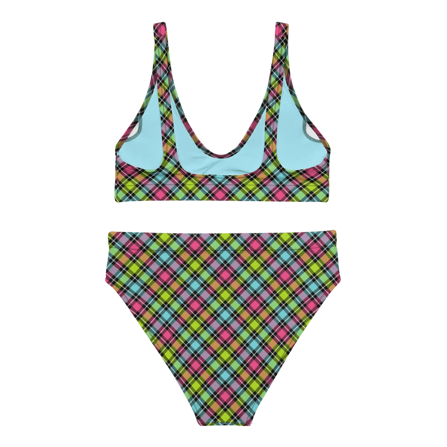 Neon Checkered Plaid Bikini product image (4)
