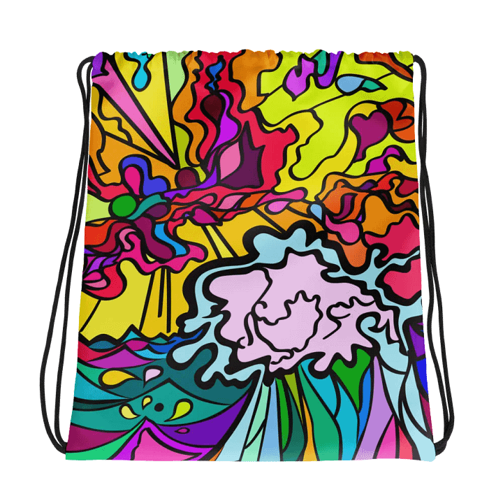 Vibrant Swirls All-Over Drawstring Bag – Wave at Sunset product image (1)