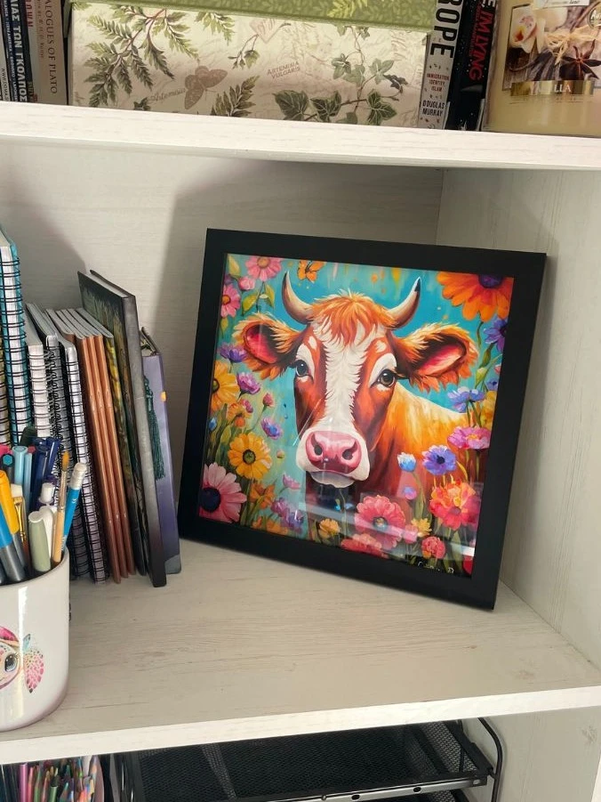 Spring Cow Painting Framed Art Print product image (1)