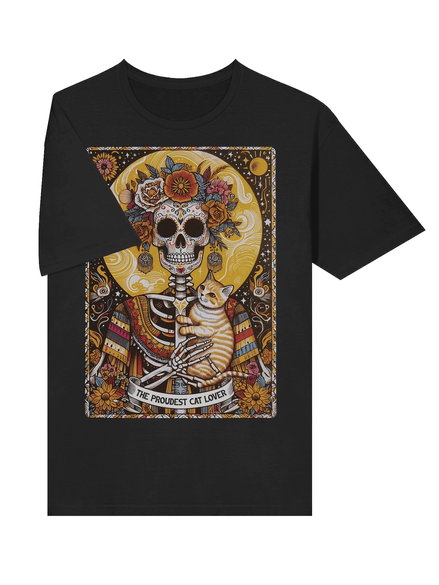 Floral Skeleton With Cat - T-Shirt product image (19)