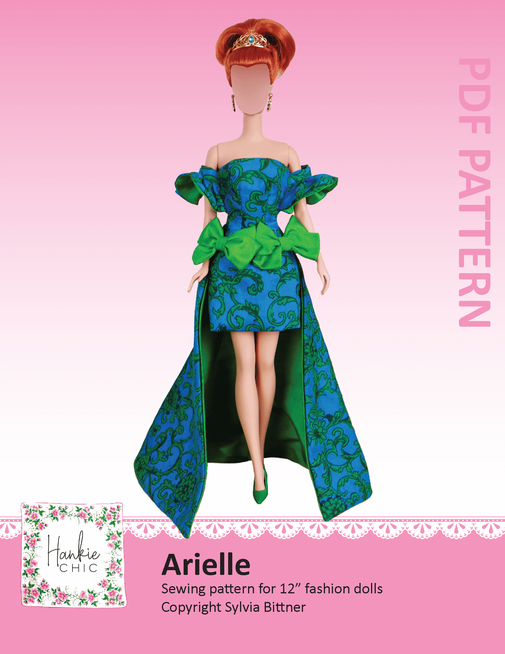 Arielle sewing pattern for 12" fashion dolls product image (1)