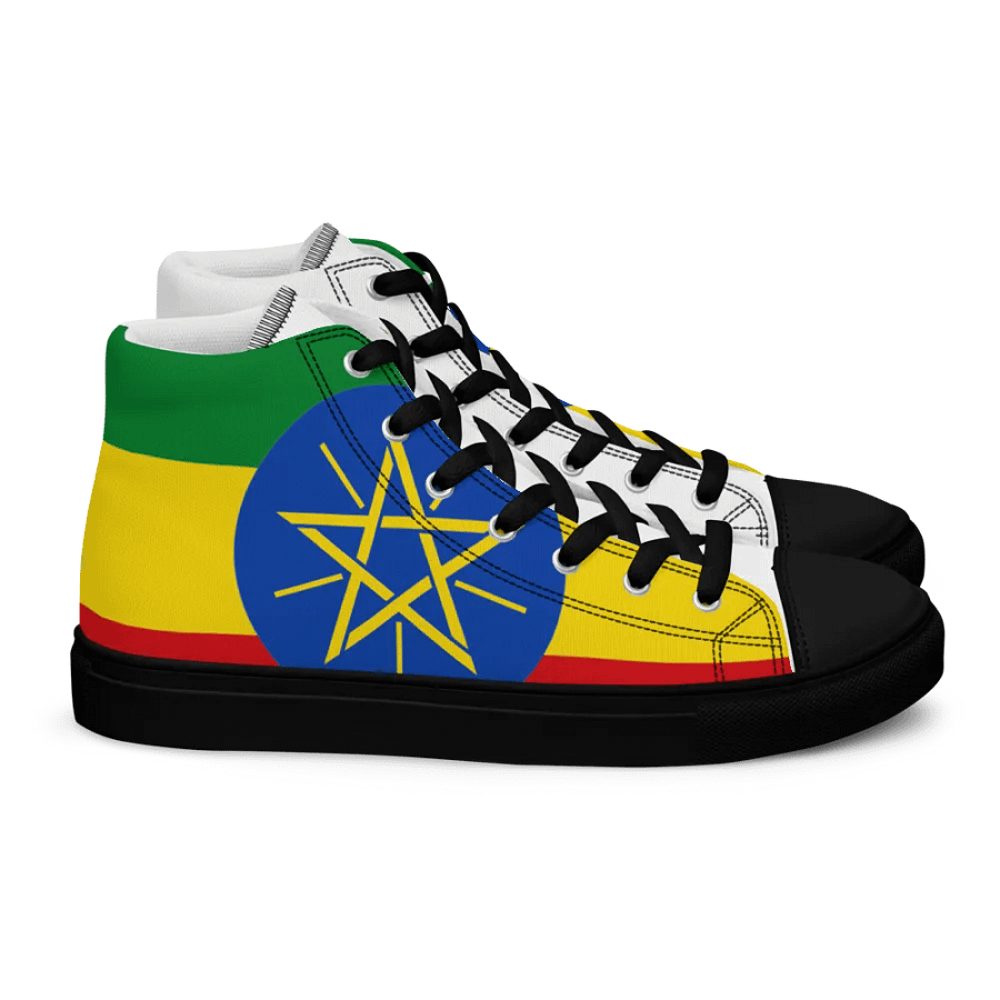 Ethiopian Flag Retro High Top Canvas Shoes product image (2)