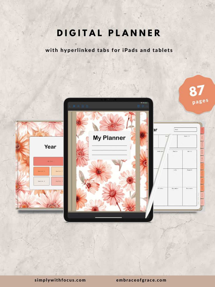 Pink Floral Digital Planner- Elegant, Accessible, and Faith-Inspired product image (1)