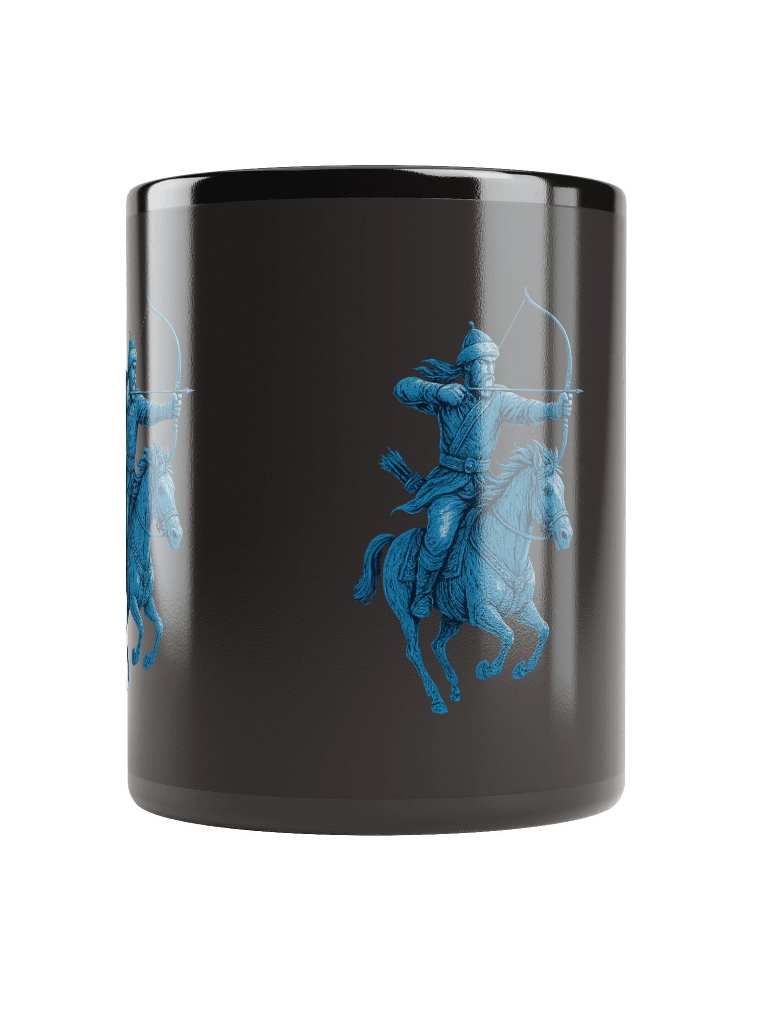 Midnight Steppe Archer: Obsidian Ceramic Warrior Mug product image (5)