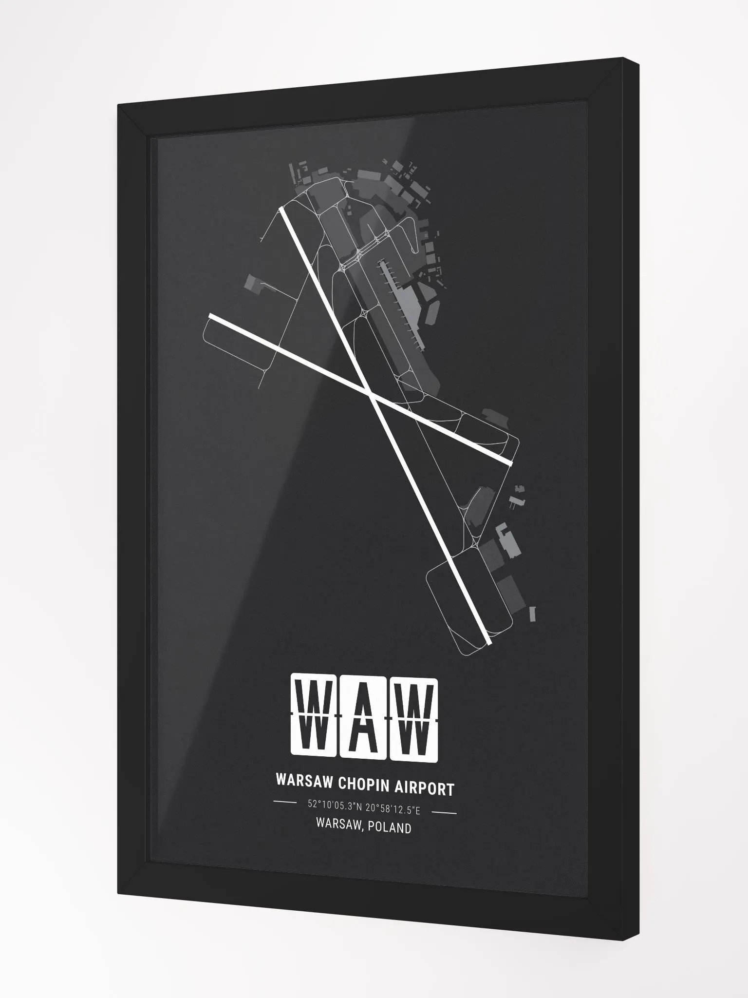 Framed Airport WAW Premium Map On Matt Paper product image (2)
