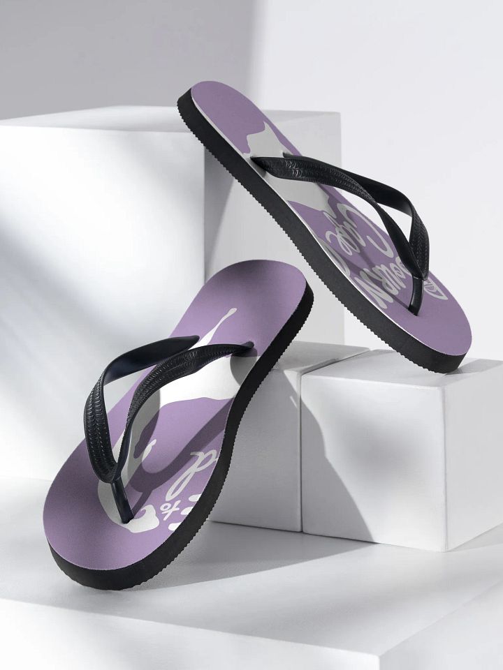 BOURNE to Flip Flop™ | Cape Cod Vibes for Your Soles | Logo Spread Sandals | White Logo on East Side Lavender product image (2)