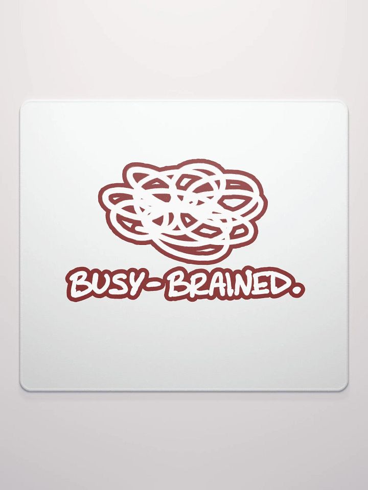 BUSY-BRAINED (lined design, #6D1616) mouse pad product image (2)