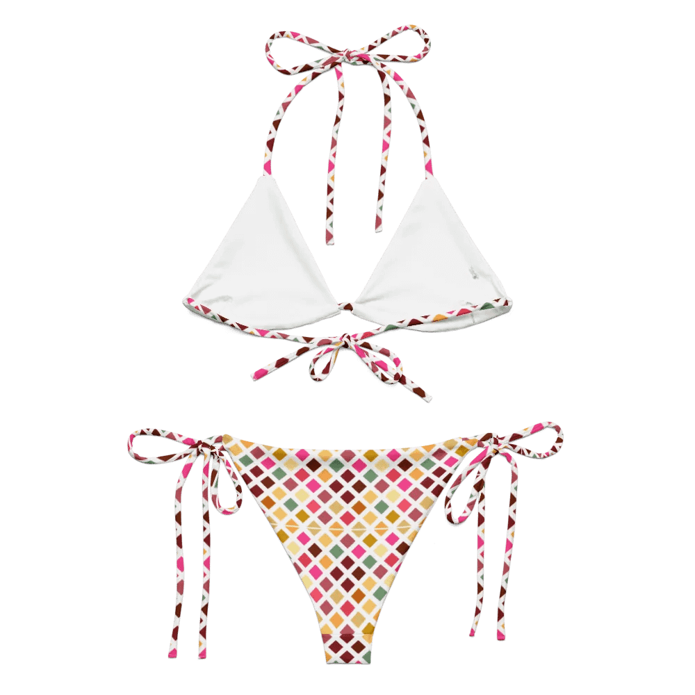 Colorful Square Pattern Design String Bikini - v4 product image (5)