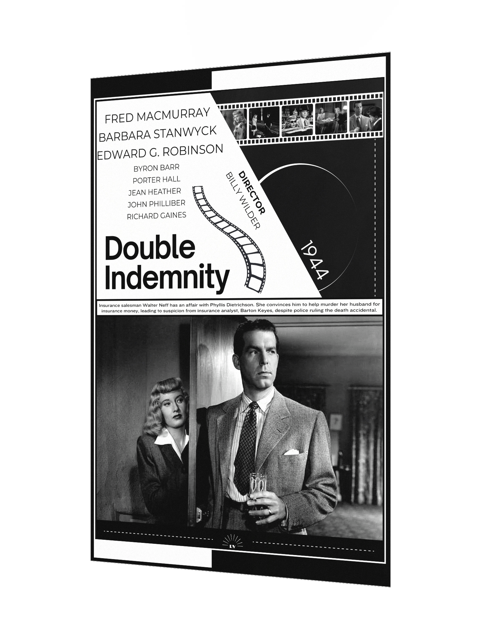 Double Indemnity with Barbara Stanwyck and Fred MacMurray 1944 | Movie Poster | 12x18 Wall Art product image (3)