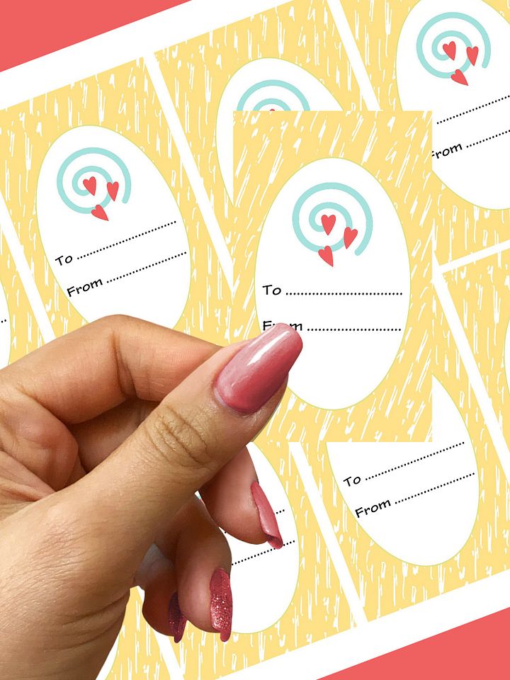 Cute Spiral Hearts | To-From | Printable Gift Tags Whimsical for Kids product image (1)