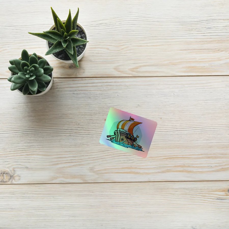 Viking bucket hat ship holographic sticker product image (10)