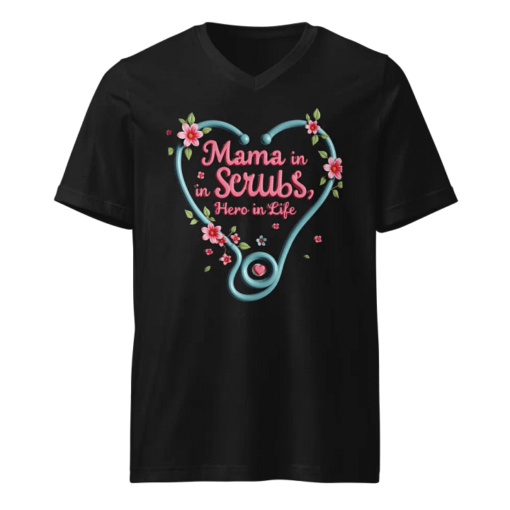 Heartfelt Hero Mama, stethoscope heart V-Neck Tee product image (1)
