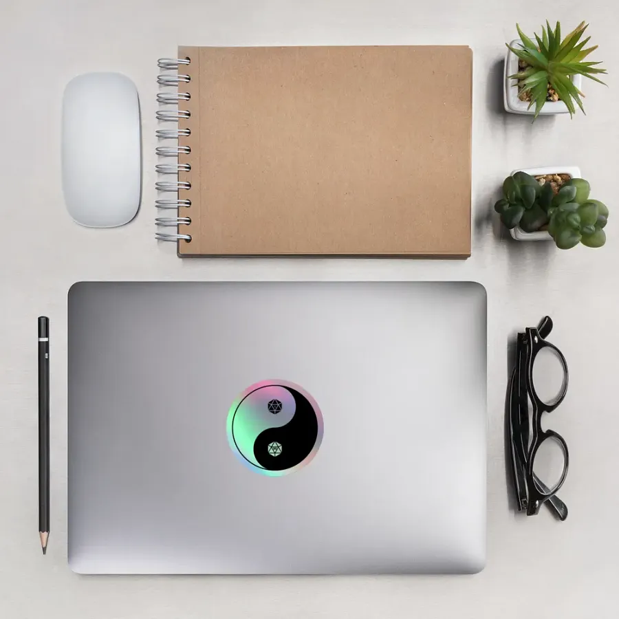 d20 Yin Yang Holographic Sticker product image (2)