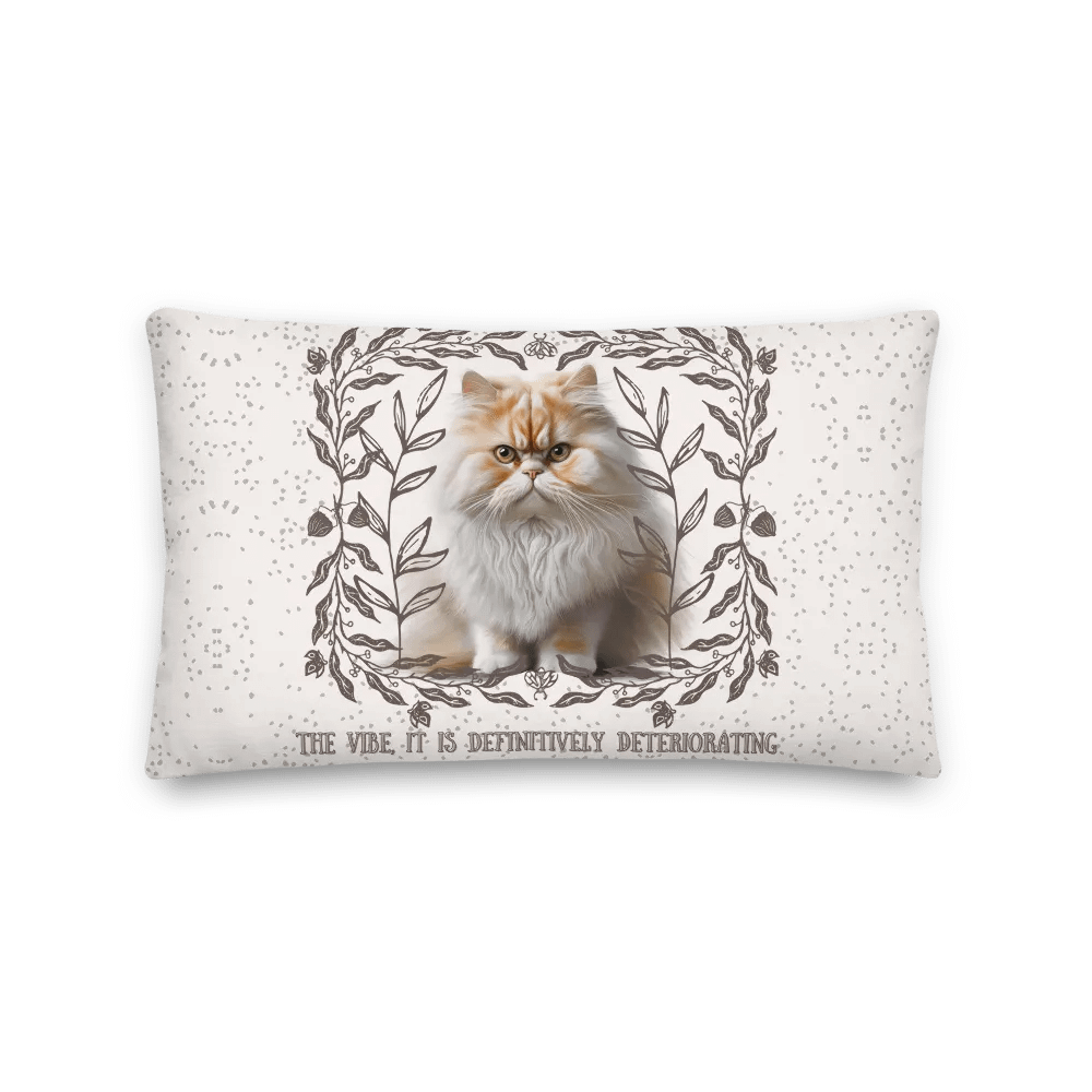 KC, The Vibe Is Deteriorating (floofy cat), Pillow product image (2)