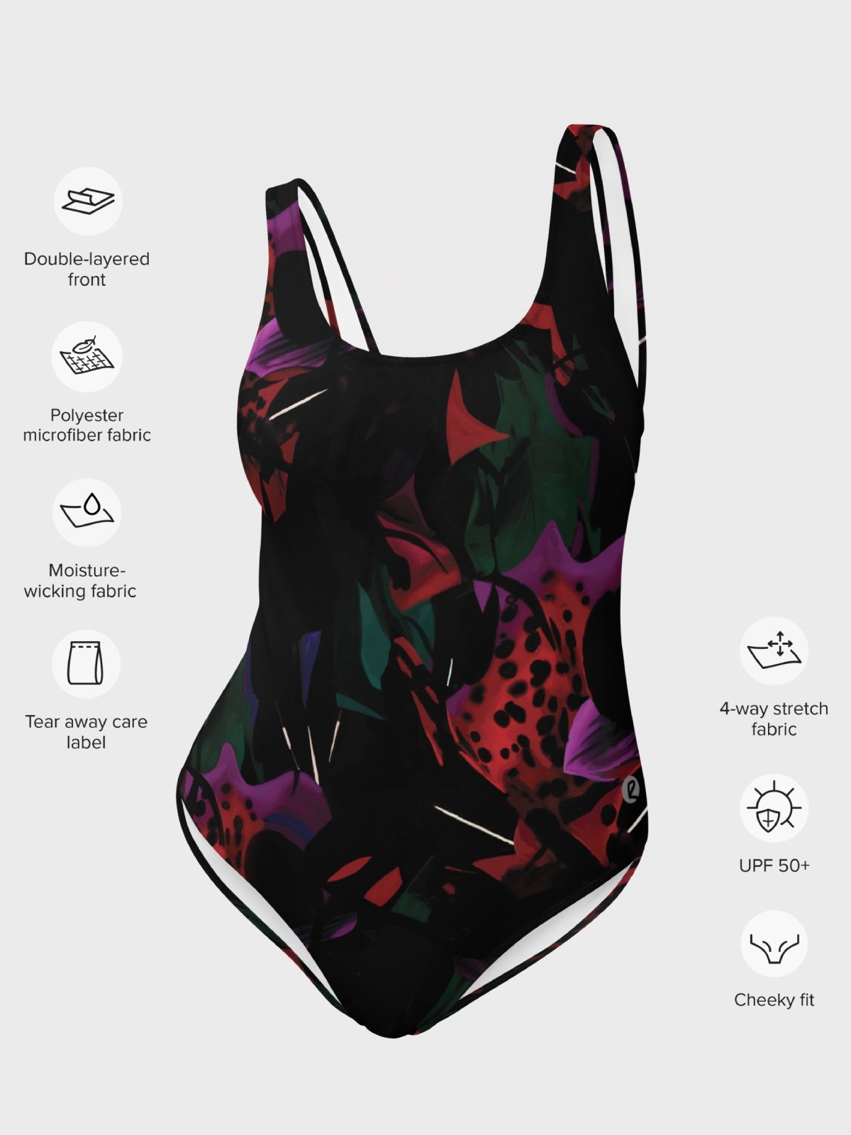 One-piece Swimsuit "Blosoom At Midnight" product image (6)