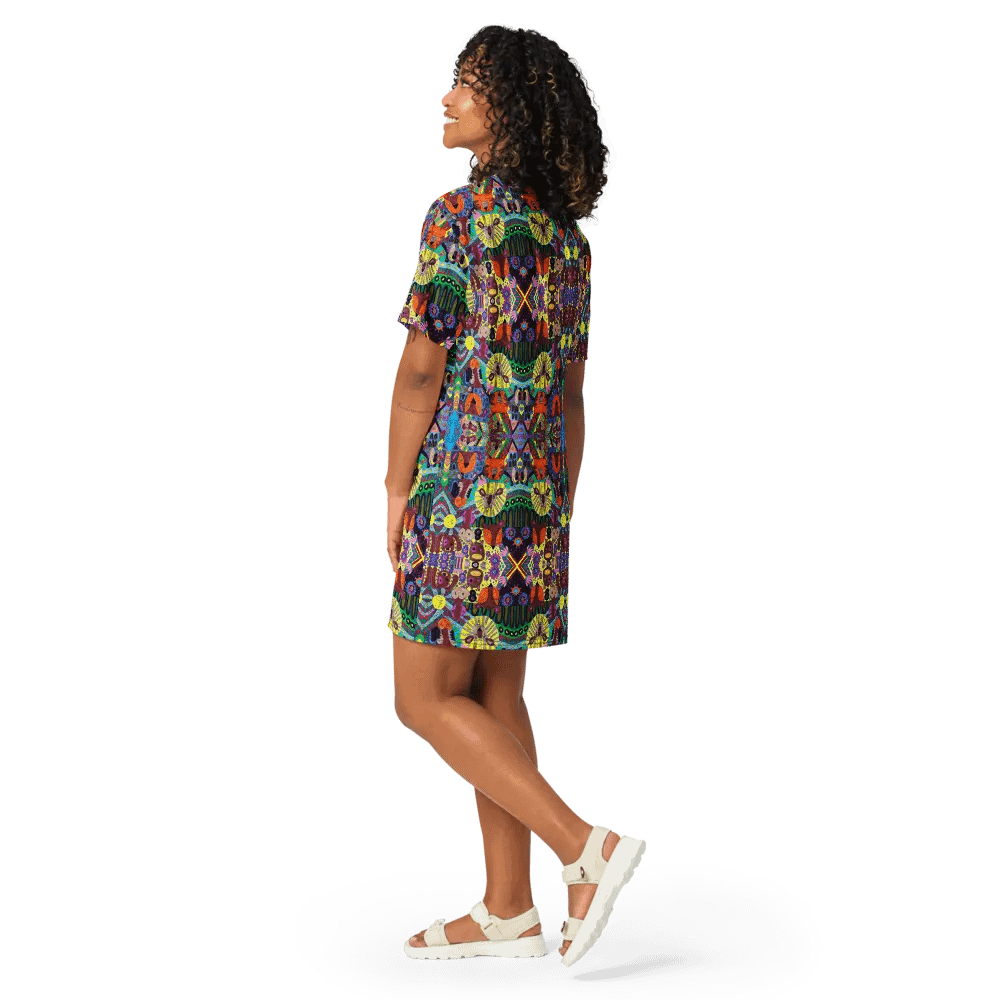 Abstract Doodle Art Animals Ladies T Shirt Dress product image (12)