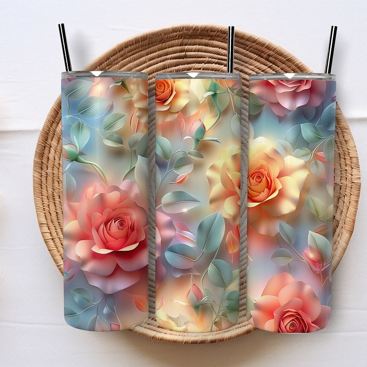 3D roses - free 20 oz tumbler design product image (1)