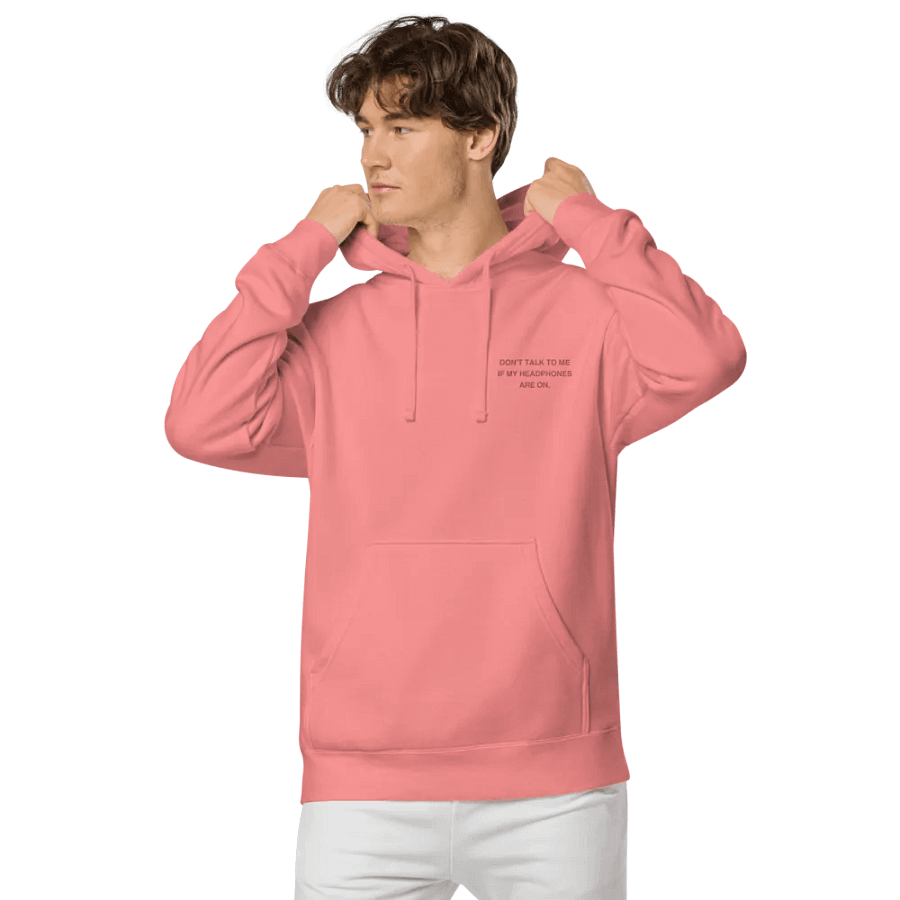 L.C. HEADPHONES ON (pink) embroidered pigment hoodie product image (7)