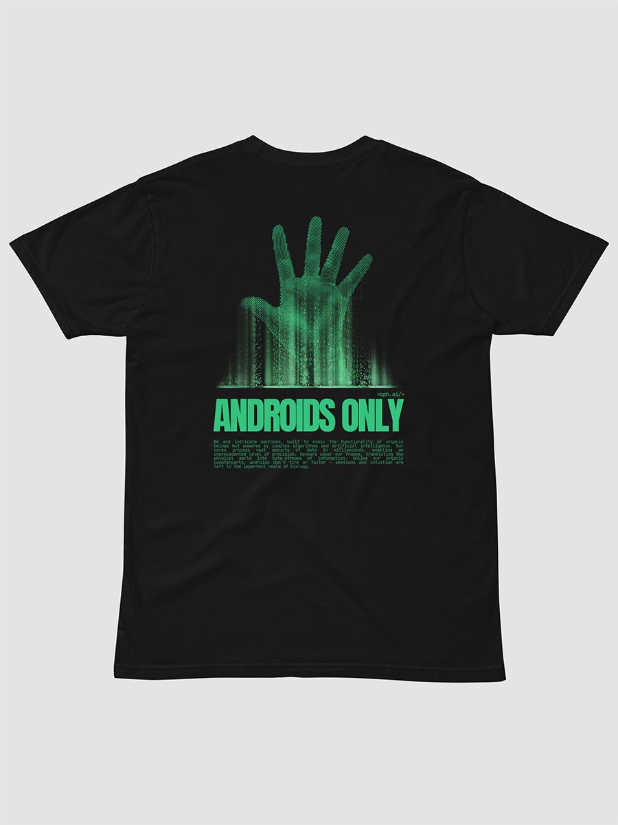 Androids Only T-shirt product image (1)