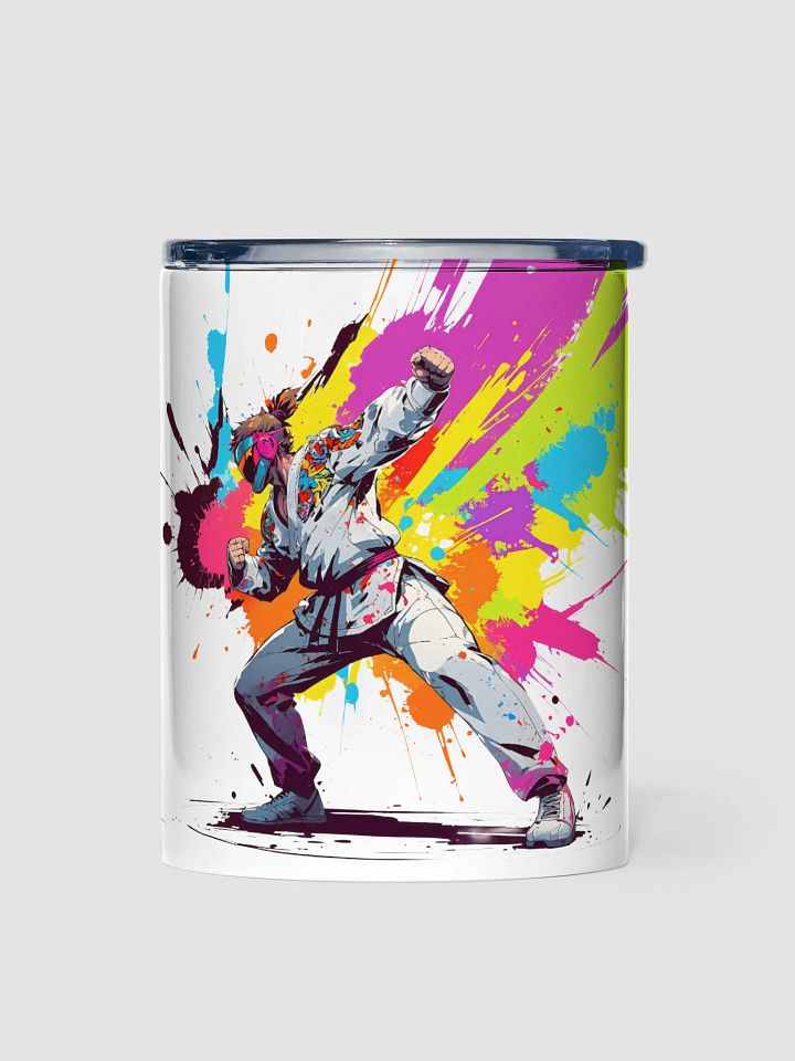 10oz Stainless Steel Tumbler ( D_0144_Color Kick Taekwondo Boy of the Streets ) product image (1)