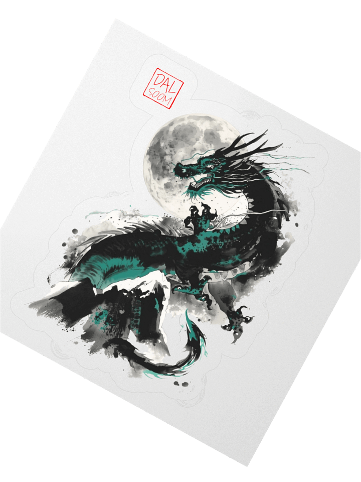 Moonlit Dragon Kiss Cut Stickers product image (1)