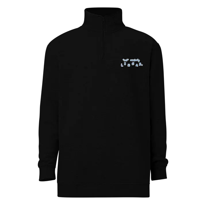 *not* mentally linear. (aqua bubble design) embroidered quarter zip product image (2)
