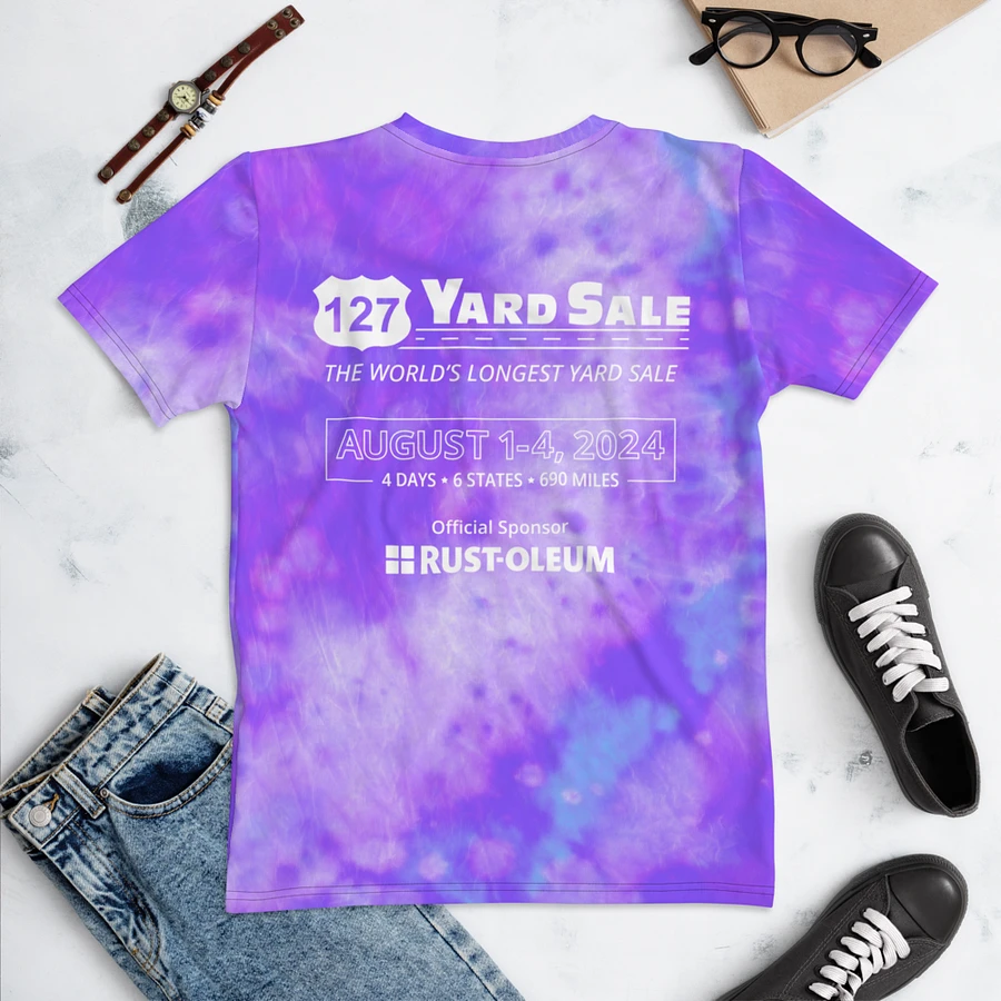 127 Yard Sale (2024) - All-Over Lavender Blue Tie-Dye Print Women's Crew Neck T-Shirt product image (4)