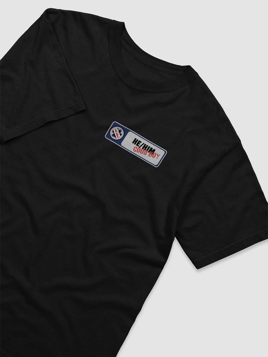 He/Him Good Boy Paw Print Nametag Tee product image (3)
