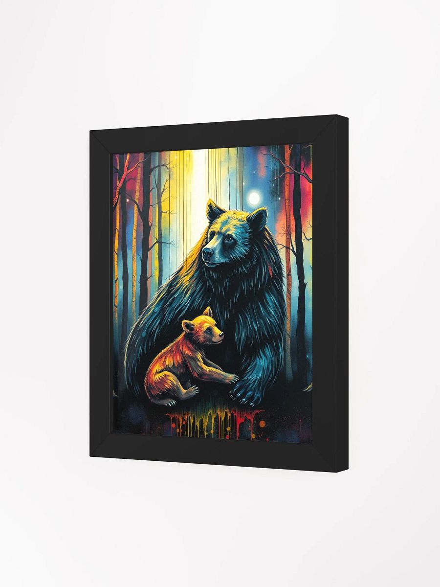 Mama and baby bear. Vibrant Ayous Wood Framed Matte Poster product image (3)