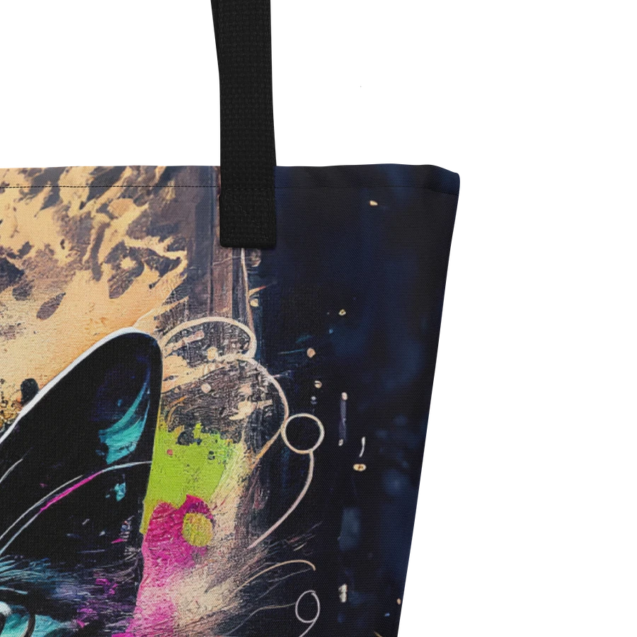 Graffiti Inspired Black Cat Tote Bag product image (3)