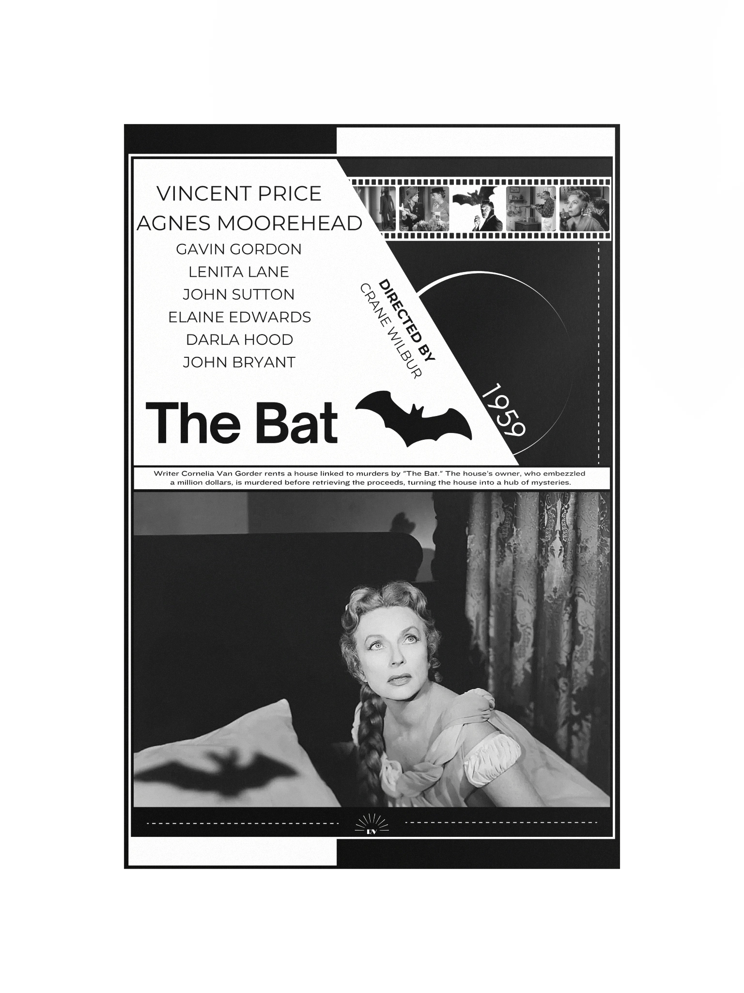 The Bat with Vincent Price and Agnes Moorehead 1959 | Movie Poster | 12x18 Wall Art product image (4)