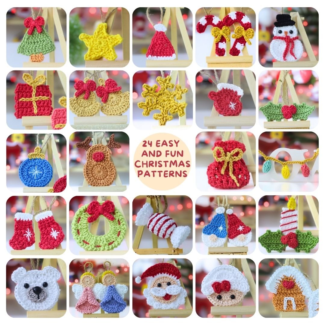 Mega Pack Crochet Pattern Advent Calendar | 24 Easy Mini Amigurumi Christmas Ornaments (Instant Download) product image (2)