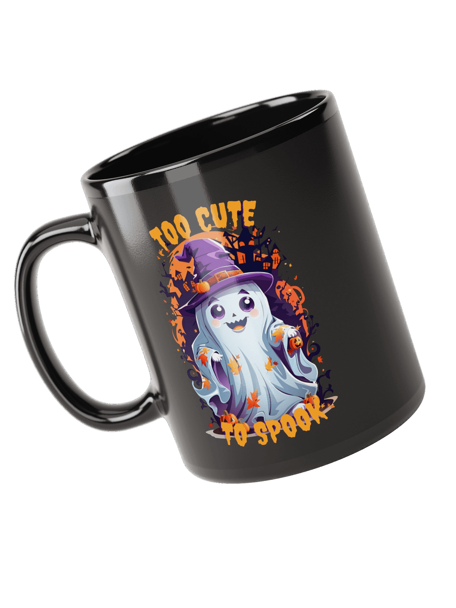 Too Cute to Spook Black Glossy Mug product image (6)