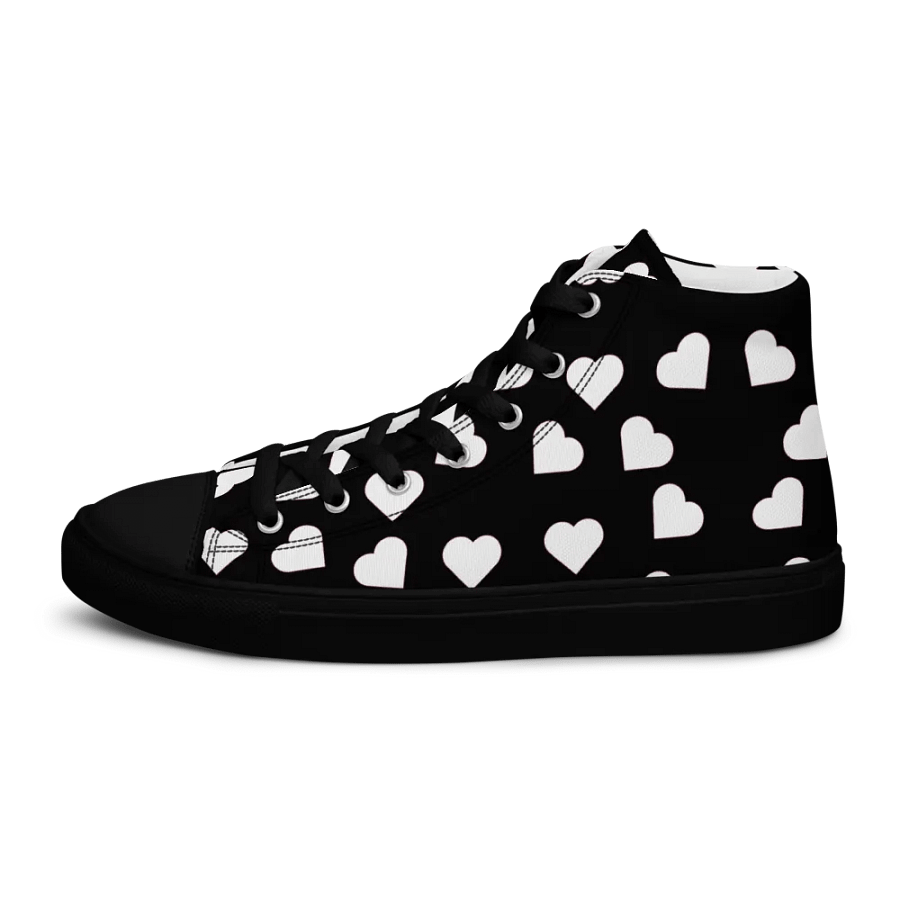 Love Pattern5 Black and White Mens Canvas High Top Shoes product image (8)