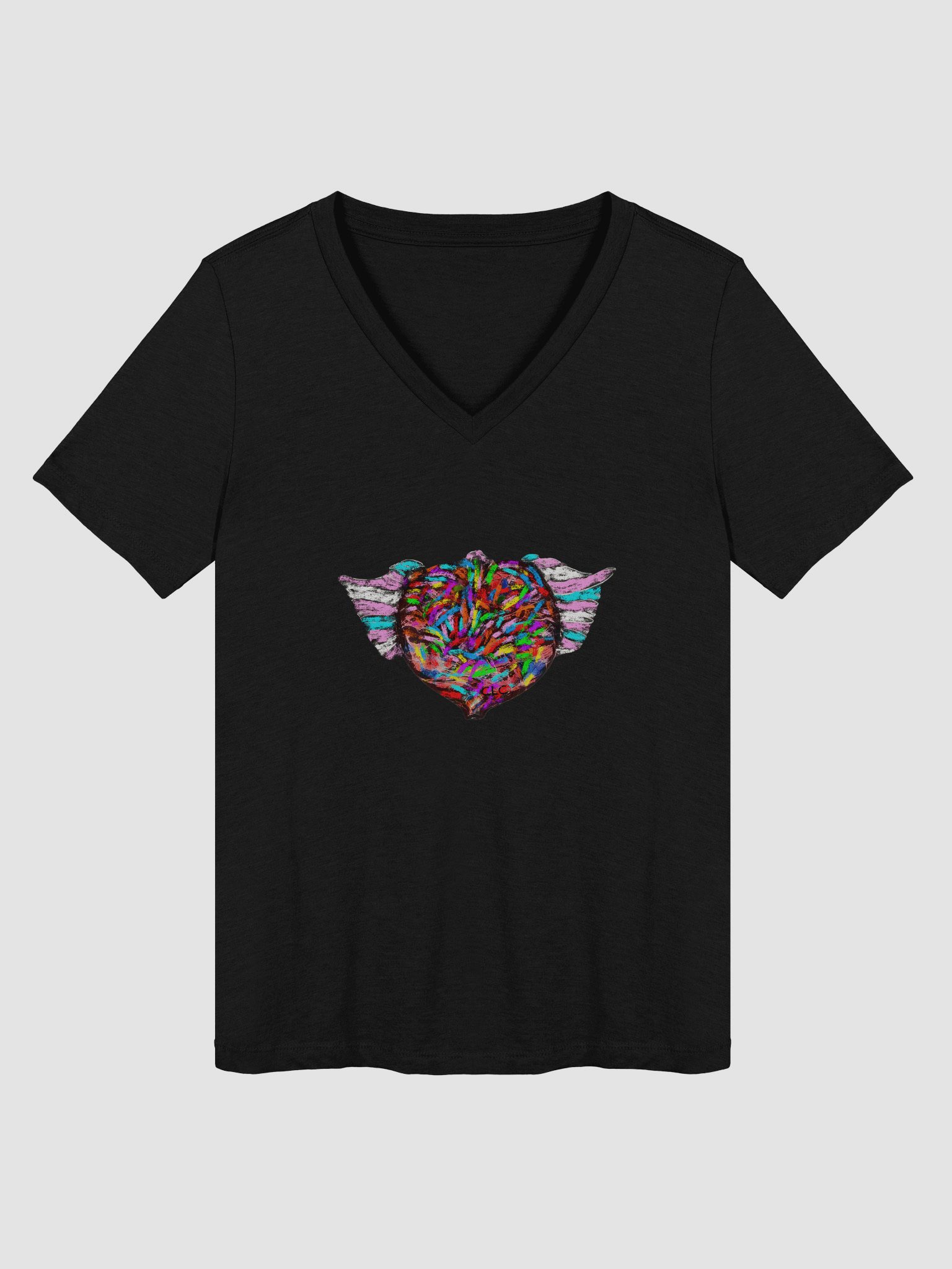Love Has Wings Relaxed V-Neck Tee product image (1)